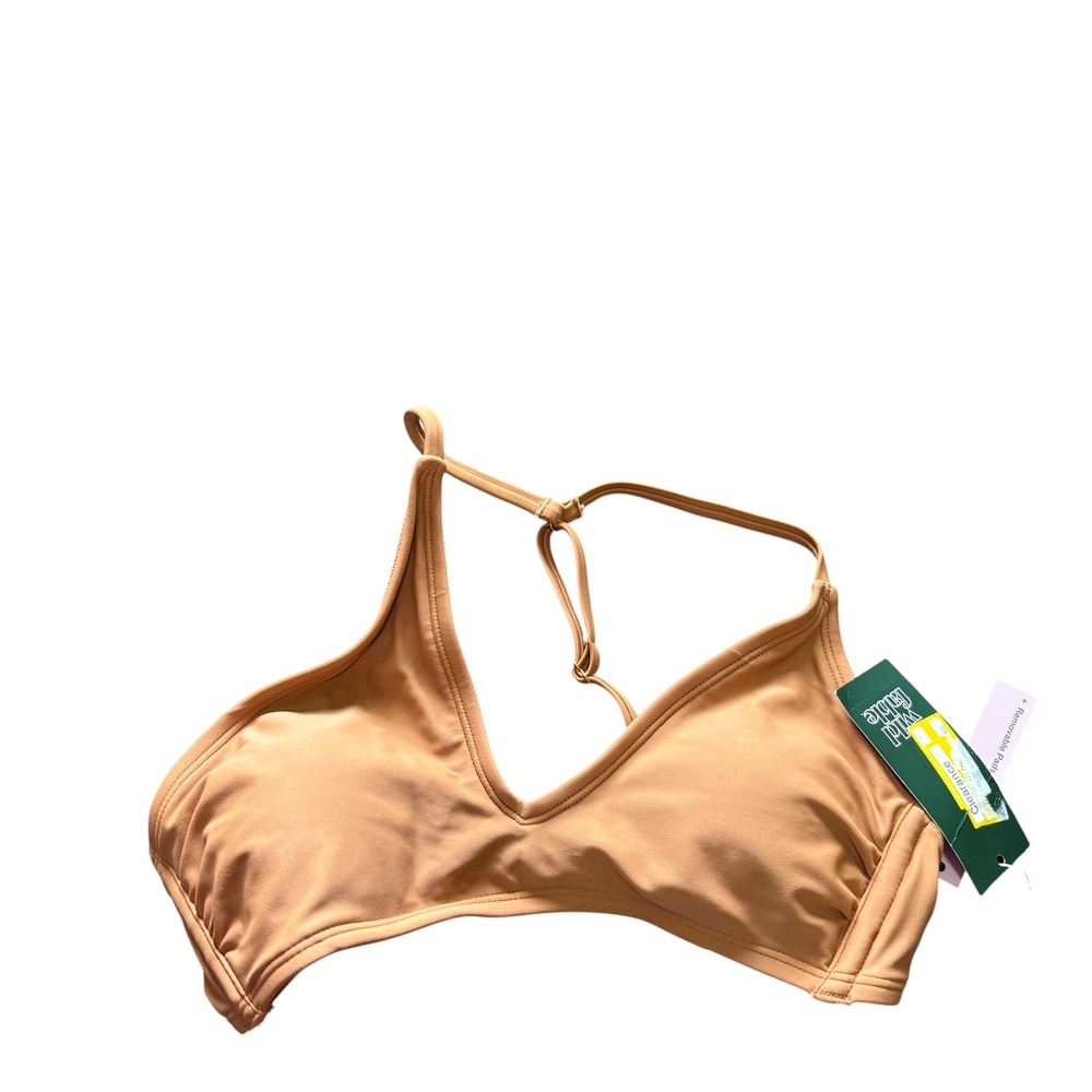 Wild Fable Bikini Top‎ Women XS Beige NWT Adjustable Racerback Removable Pads